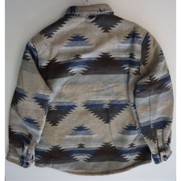 Jachs New York Men’s Sz L Tan Aztec Wool Blend Sherpa Lined Shirt Jacket Shacket - Picture 14 of 14